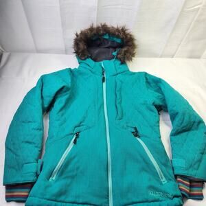 Boulder Gear M Waterproof Faux Fur Removable Hood Spruce Insulated Ski Jacket